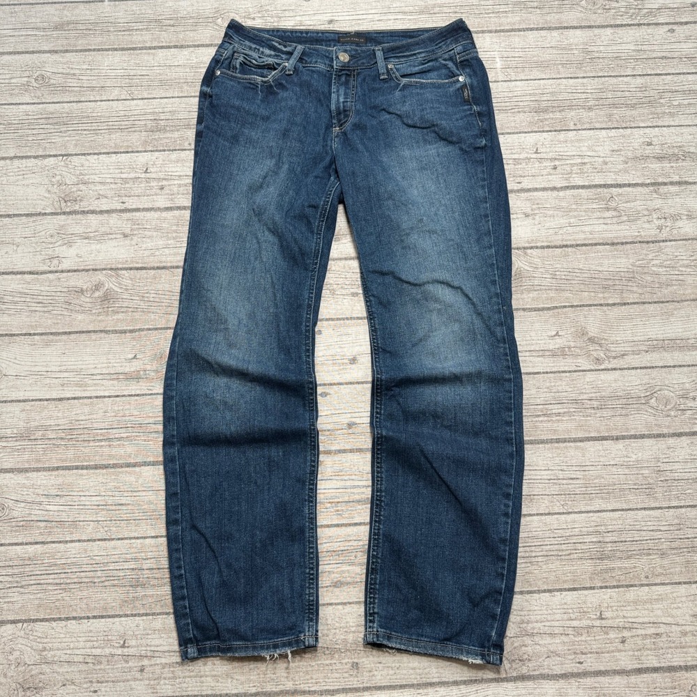 Silver Jeans Men's 31x31 Blue Dark Wash Mid Rise Suki Denim Straight Leg Relaxed